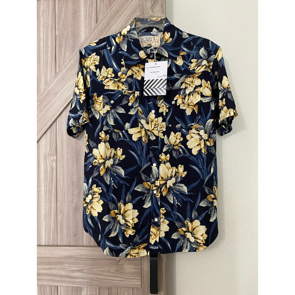 NWT  Free people X Sandrine rose, tropical print snap front top small